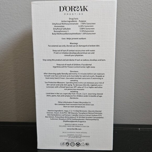 D'OR 24K YOUTH BOOST DAILY MOISTURIZER BROAD SPECTRUM SPF 30- 1.35 fl oz \ 40 ml - Picture 4 of 5